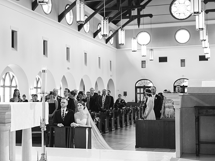 indoor church traditional catholic wedding