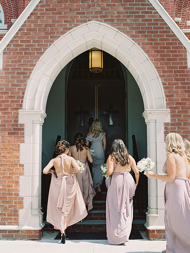 brides entering cathedral for wedding ceremony | NYC Wedding Photographer | Beacon Roundhouse New York Wedding | photographed by Kt Crabb Photography