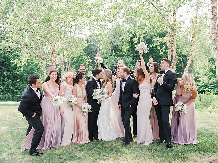 wedding party cheering | NYC Wedding Photographer | Beacon Roundhouse New York Wedding | photographed by Kt Crabb Photography