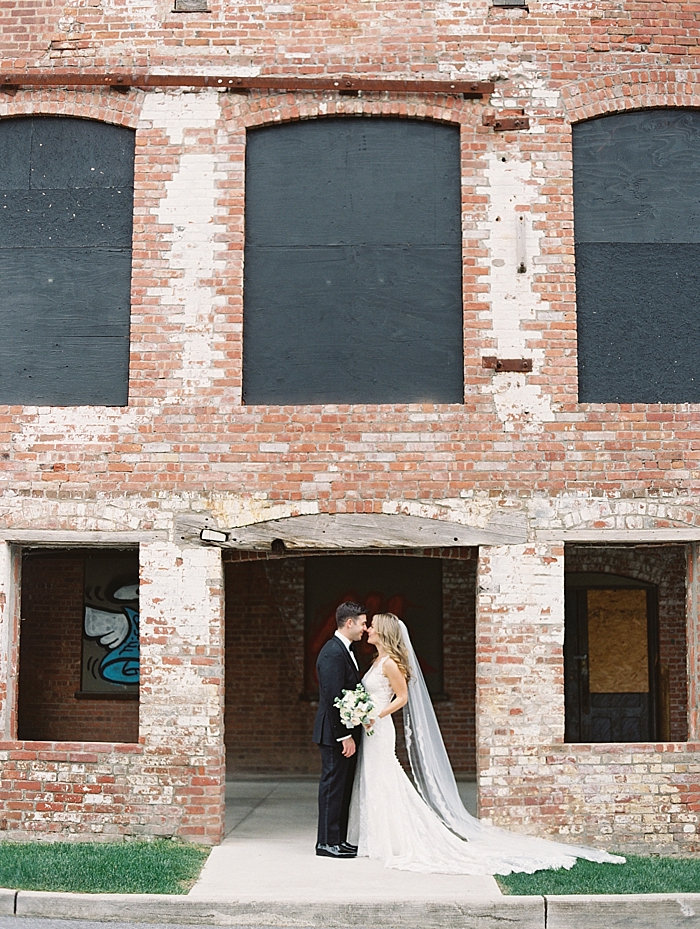 bride and groom standing nose to nose | NYC Wedding Photographer | Beacon Roundhouse New York Wedding | photographed by Kt Crabb Photography