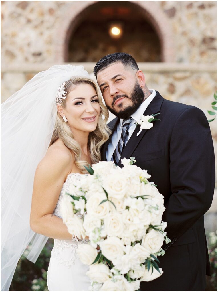 bride and groom after just saying vows at Bella Collina Orlando Wedding