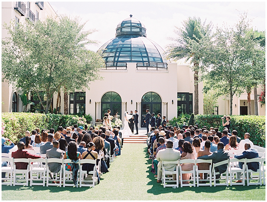 ceremony on the lawn at the alfond inn in winter park wedding