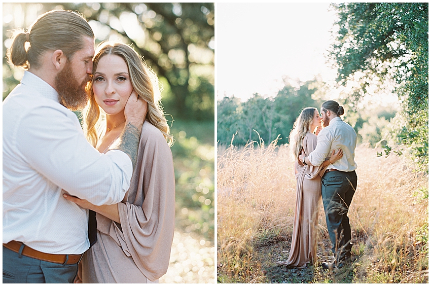 man kisses wife on cheek in setting sun orlando wedding photographer